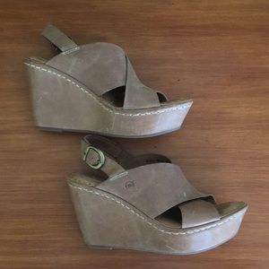 Born tan platform wedges